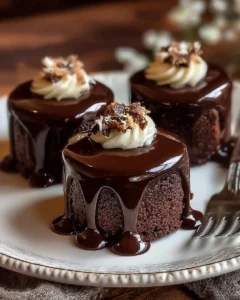 Delicious Chocolate Royale Mini Cakes on a decorative platter