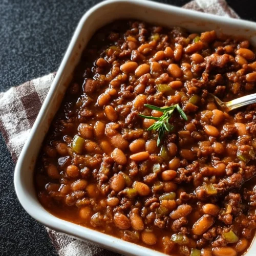 Ranch Style Baked Beans with Ground Beef and Bell Peppers 2 Ranch style Baked Beans with Ground Beef and Bell Peppers