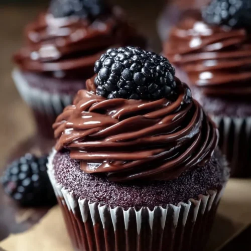 Dark Chocolate Blackberry Cupcakes