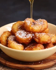 Fried Banana Bites with Pancake Mix and Powdered Sugar