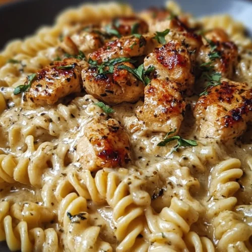 Creamy Garlic Butter Chicken Rotini in Parmesan Sauce