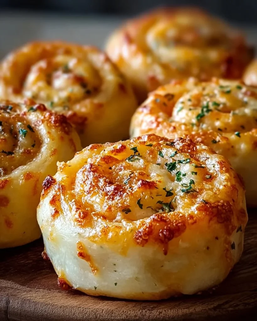 Freshly baked Garlic Cheese Rolls with melted cheese and garlic flavor