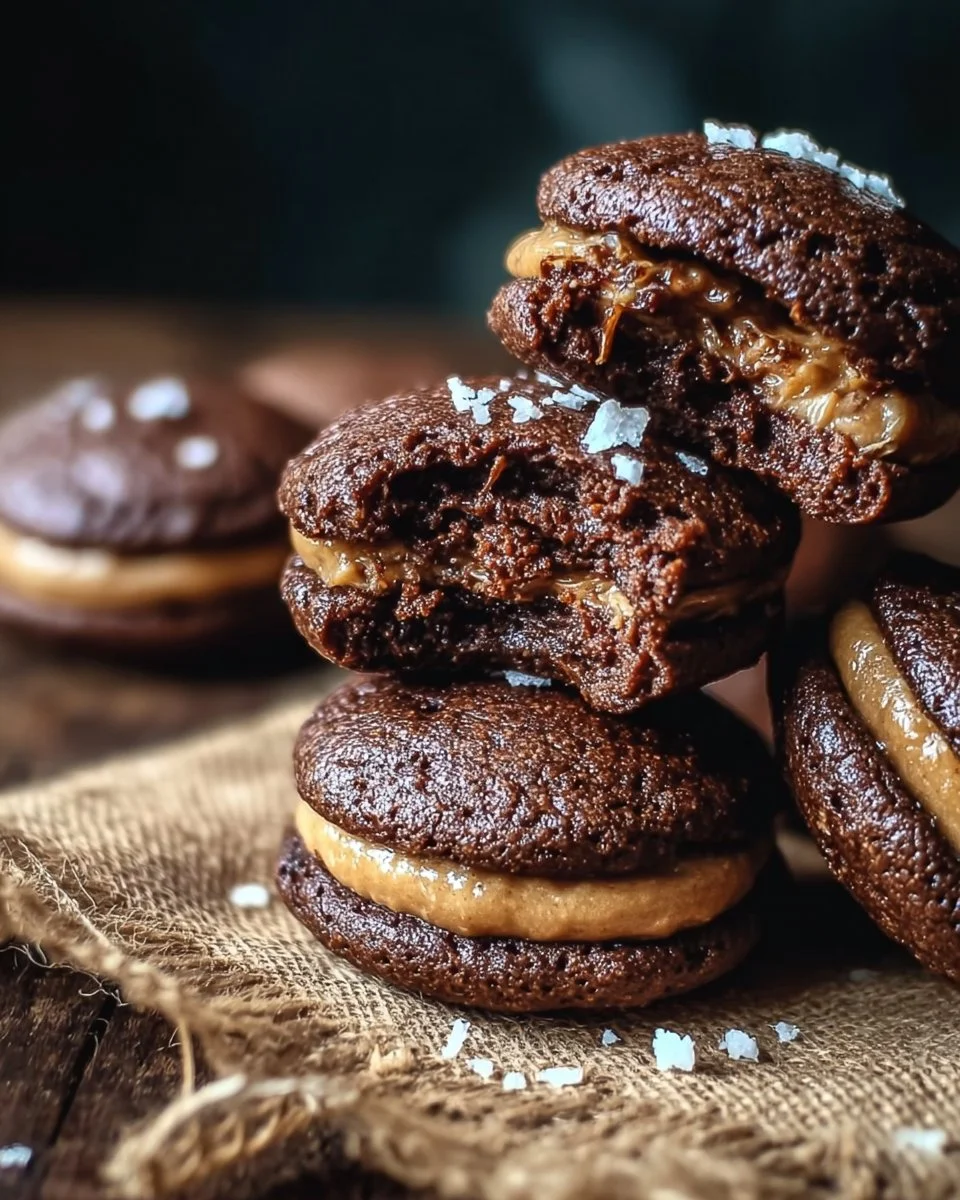 Delicious German Chocolate Whoopie Pies with rich chocolate and coconut filling
