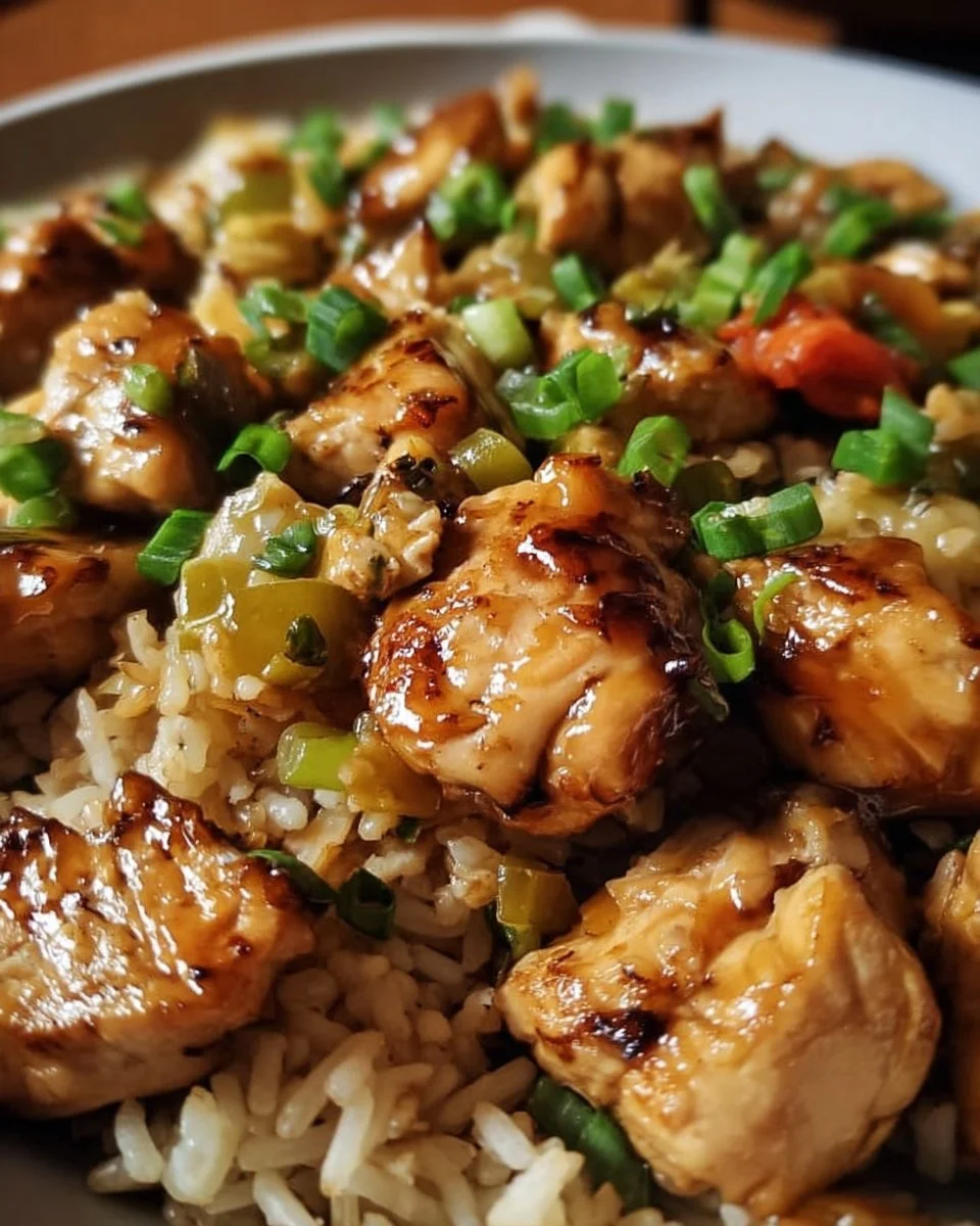 Delicious Hibachi Chicken and Rice Skillet Meal served in a colorful dish