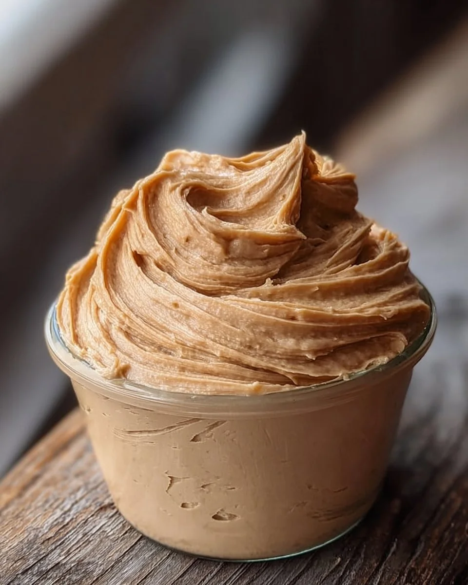 Delicious homemade peanut butter frosting spread on a cupcake