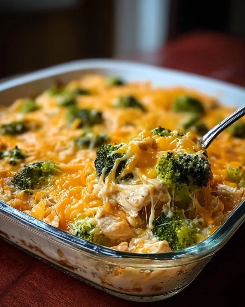 Keto Chicken Broccoli Casserole Bake with Cheese