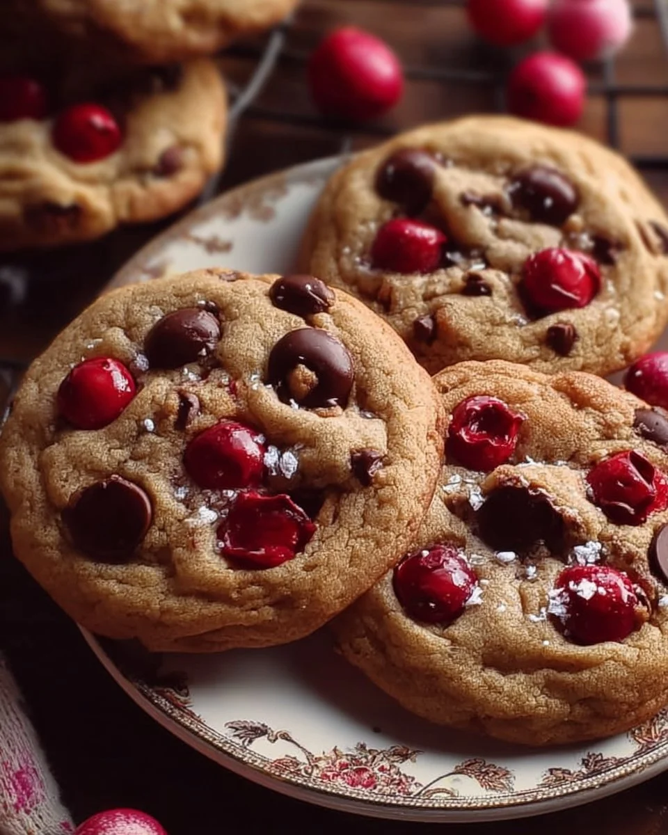 Delicious Maraschino Cherry Chocolate Chip Cookies with vibrant cherries and chocolate chips