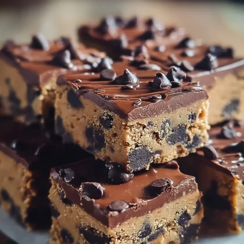 No Bake Chocolate Chip Cookie Dough Bars with Chocolate Topping 2 No Bake Chocolate Chip Cookie Dough Bars with Chocolate Topping
