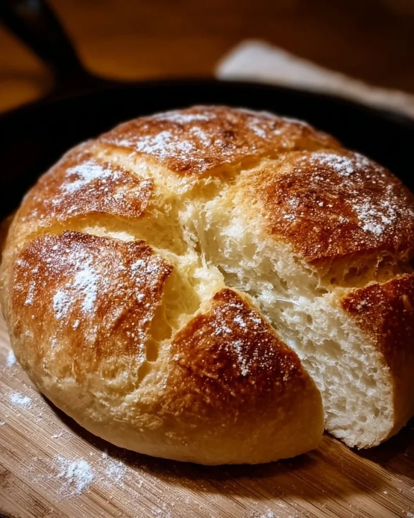 Delicious homemade stovetop bread cooked without an oven.