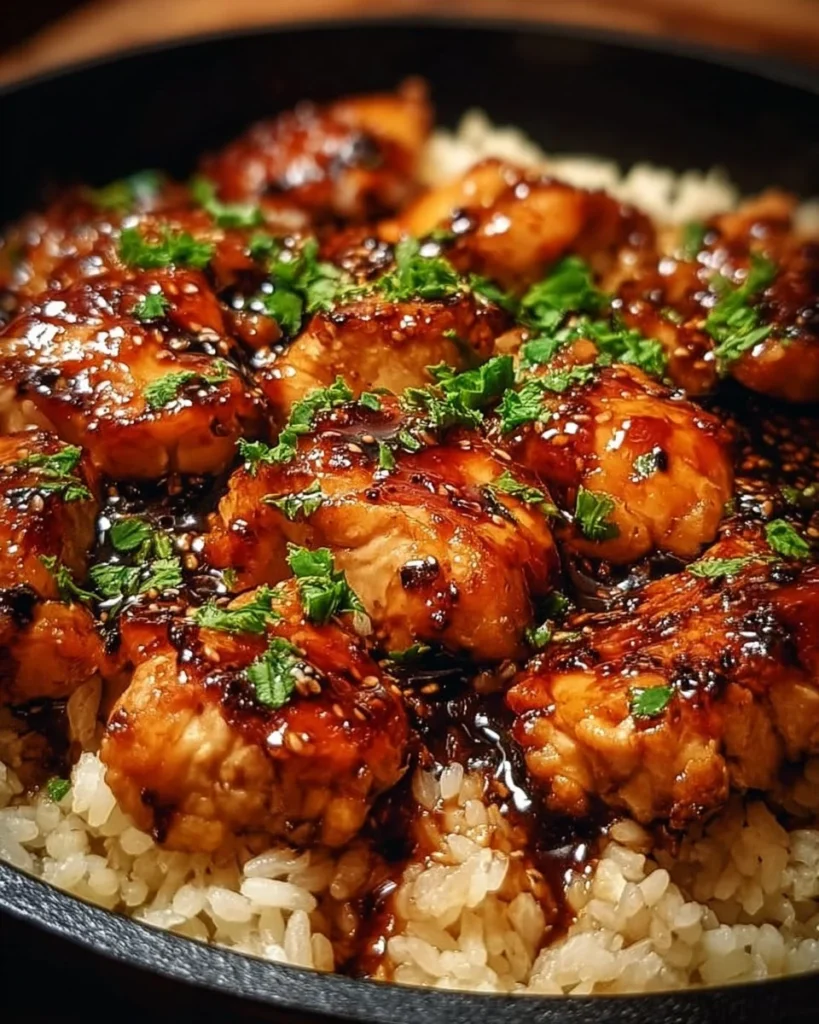 One-pan honey BBQ chicken with rice, a delicious and easy meal