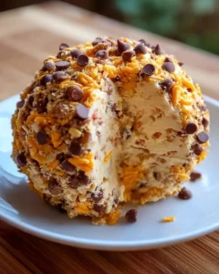 Peanut Butter Cup Cheese Ball with Mini Chocolate Chips