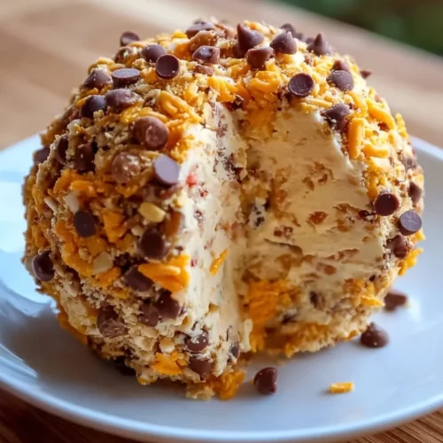 Peanut Butter Cup Cheese Ball with Mini Chocolate Chips