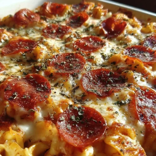 Cheese Tortellini Pepperoni Pizza Casserole