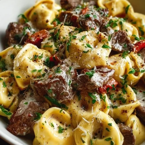 Philly Cheesesteak Tortellini Pasta