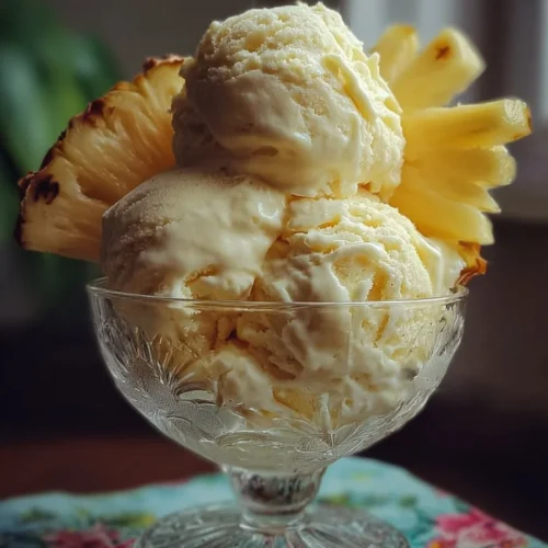 Pineapple Greek Yogurt Ice Cream