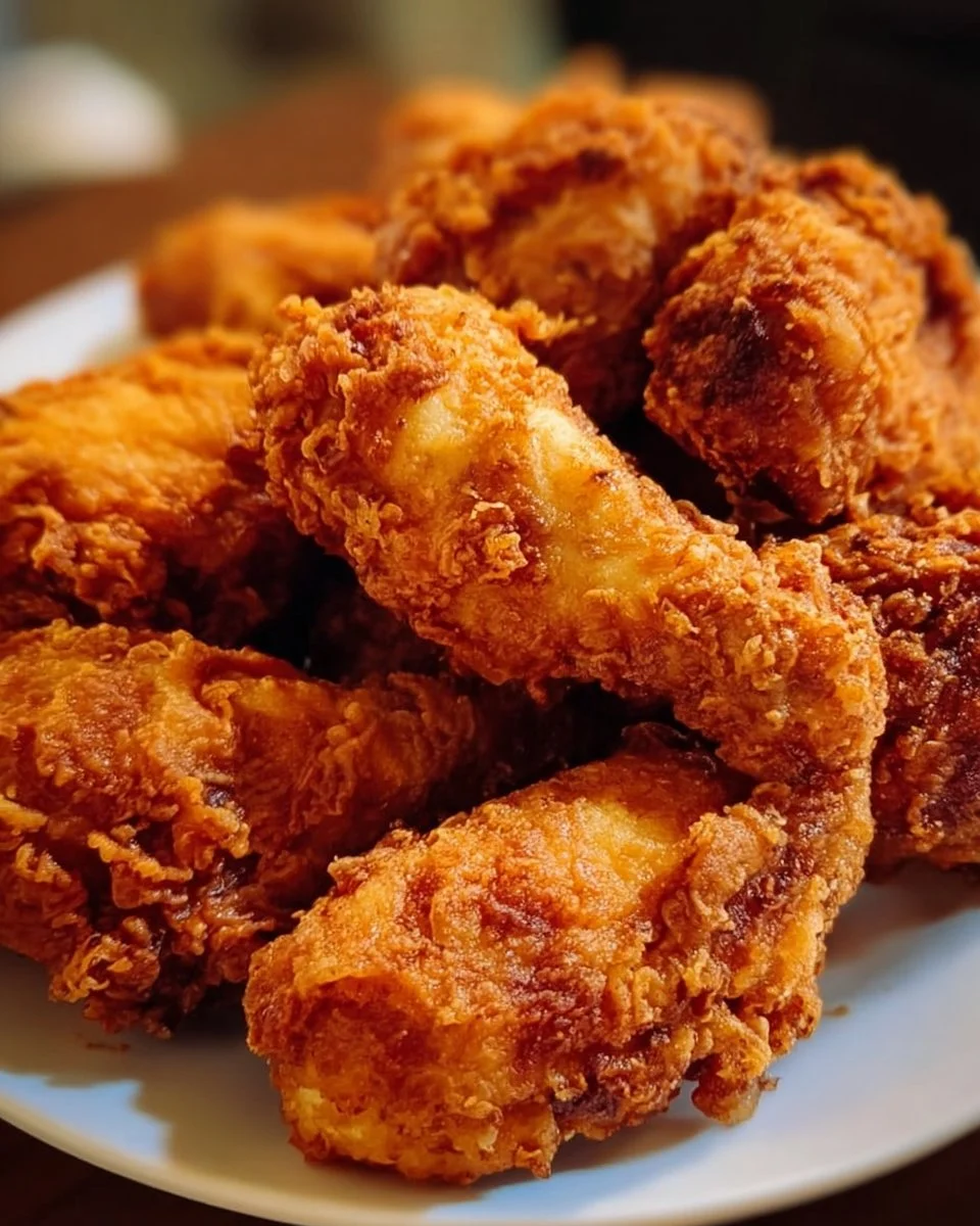 Delicious homemade Popeye's CopyCat fried chicken with crispy coating