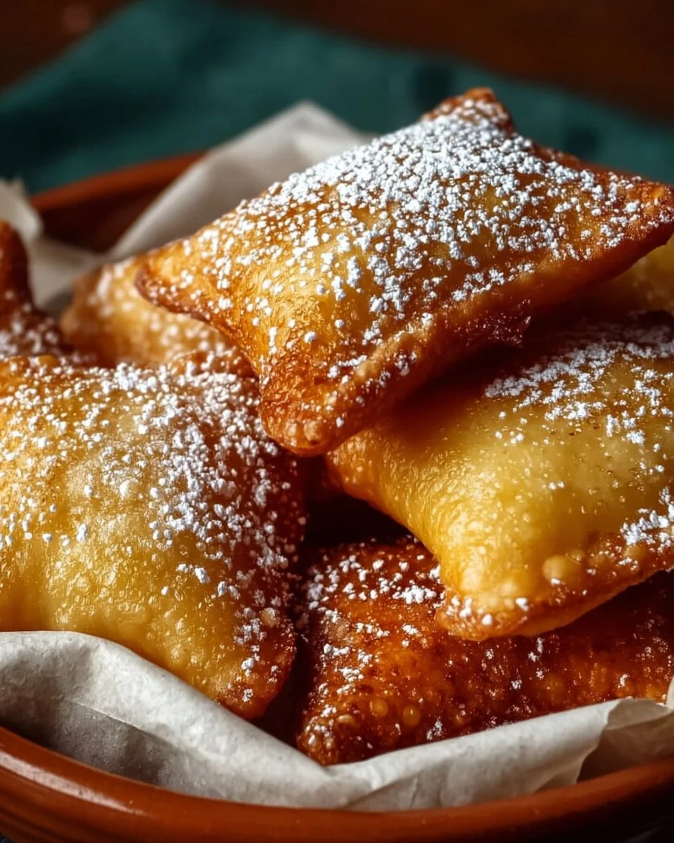 Delicious homemade sopapillas served with honey and powdered sugar