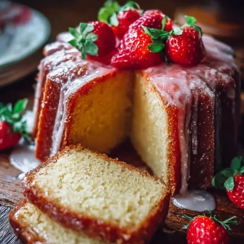 Strawberry Buttermilk Pound Cake