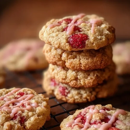 Strawberry Crunch Cookies with White Chocolate 2 Strawberry Crunch Cookies with White Chocolate