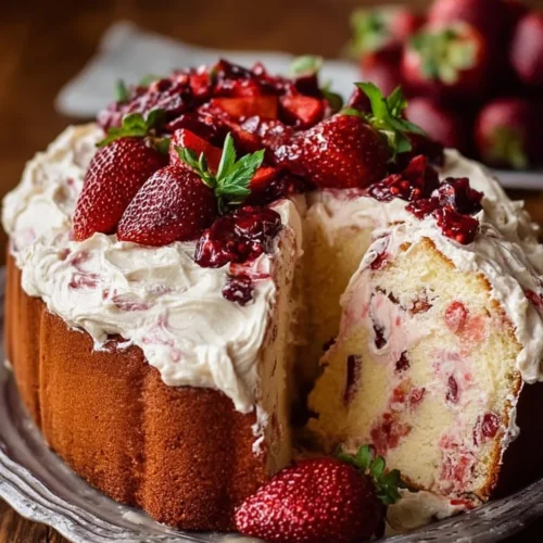 Strawberry Italian Cream Pound Cake 2 Strawberry Italian Cream Pound Cake