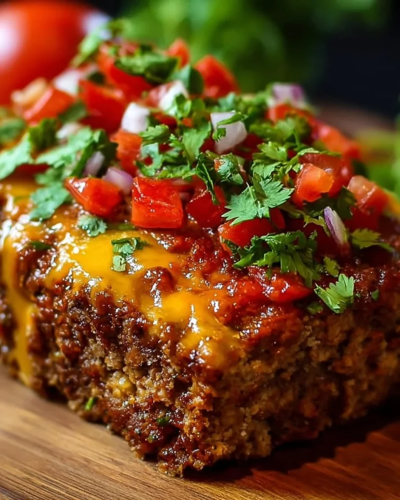 Zesty Mexican taco meatloaf served with a side of salsa and avocado