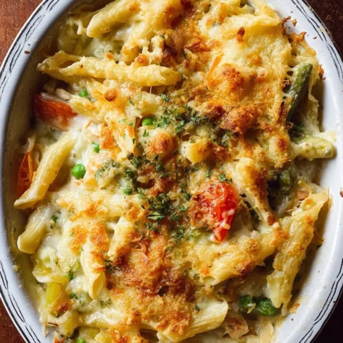 Baked Pasta Primavera with Cream Cheese Alfredo 2 Baked Pasta Primavera with Cream Cheese Alfredo