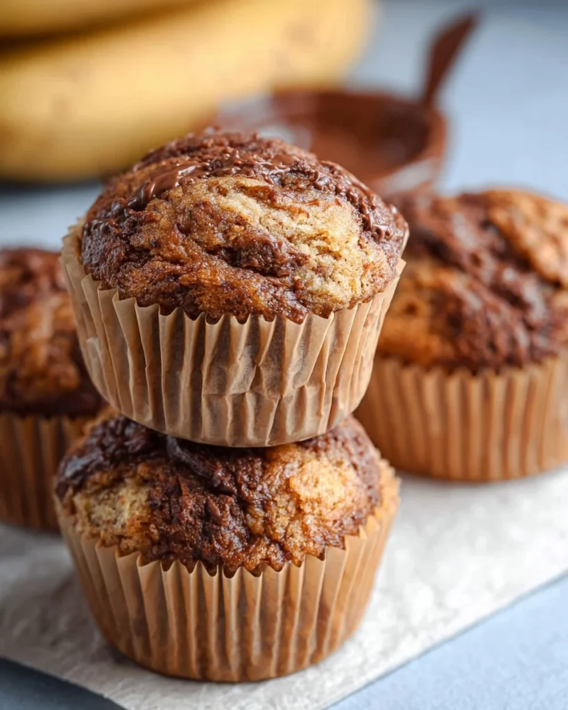 Delicious Banana Nutella Muffins fresh out of the oven