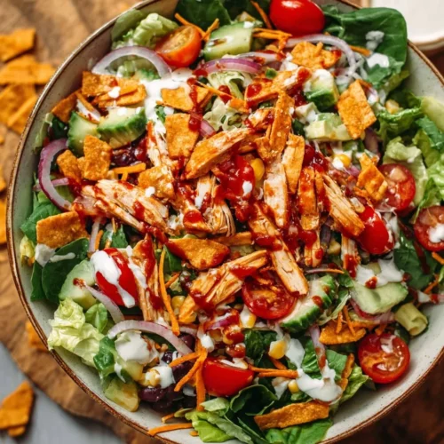 BBQ Chicken Salad with Ranch Dressing and Avocado 2 BBQ Chicken Salad with Ranch Dressing and Avocado