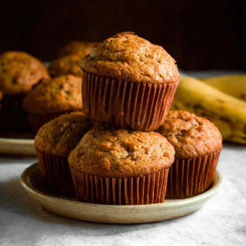 Brown Sugar Banana Muffins with Cinnamon and Nutmeg