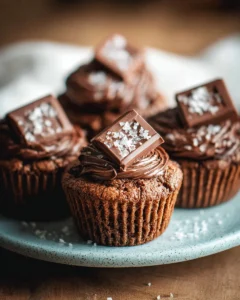 Delicious brownie cupcakes topped with chocolate frosting on a cooling rack.