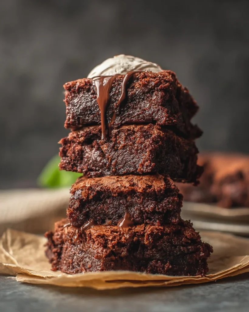 Homemade brownies from scratch freshly baked on a cooling rack.