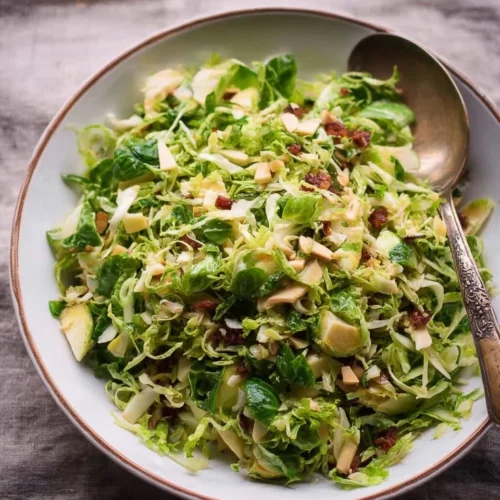 Brussels Sprout Apple Salad with Bacon and Hazelnuts 2 Brussels Sprout Apple Salad with Bacon and Hazelnuts
