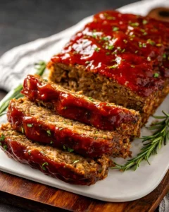Cheddar Meatloaf with Brown Sugar Ketchup Glaze