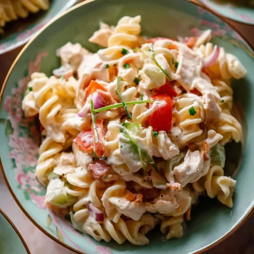 Chicken Bacon Pasta Salad with Creamy Dressing