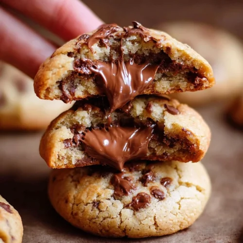 Chocolate Hazelnut Stuffed Cookies with Dark Chocolate Chips 2 Chocolate Hazelnut Stuffed Cookies with Dark Chocolate Chips