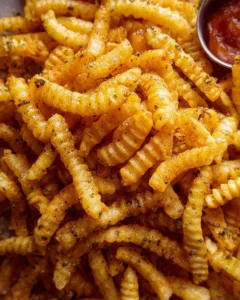 Bowl of crunchy pasta chips served as a flavorful snack