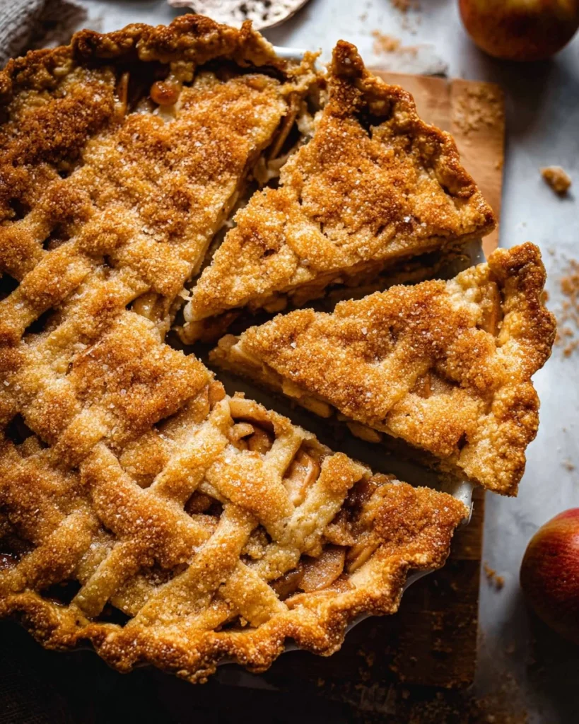 Delicious homemade Dutch Apple Pie with cinnamon and flaky crust