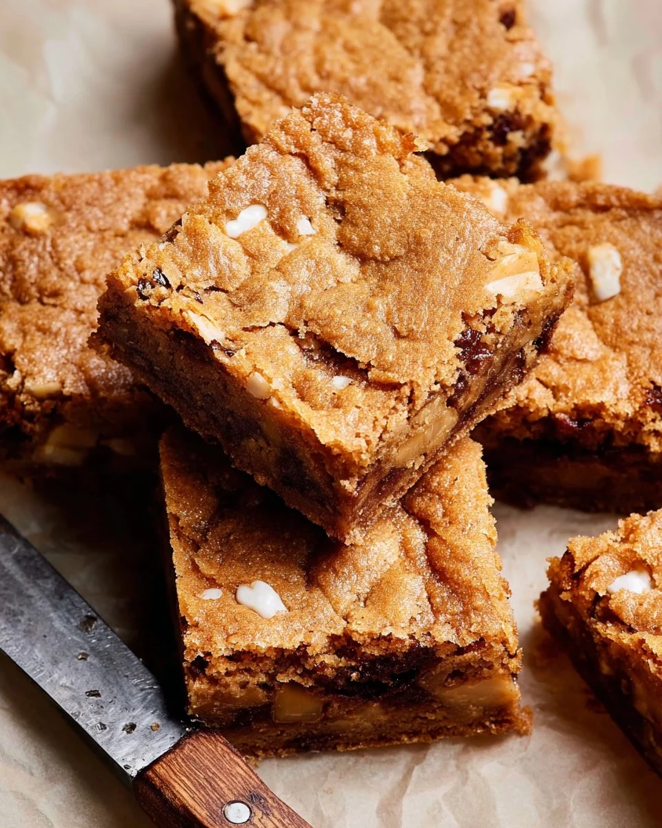 Delicious easy chewy blondies made with simple ingredients
