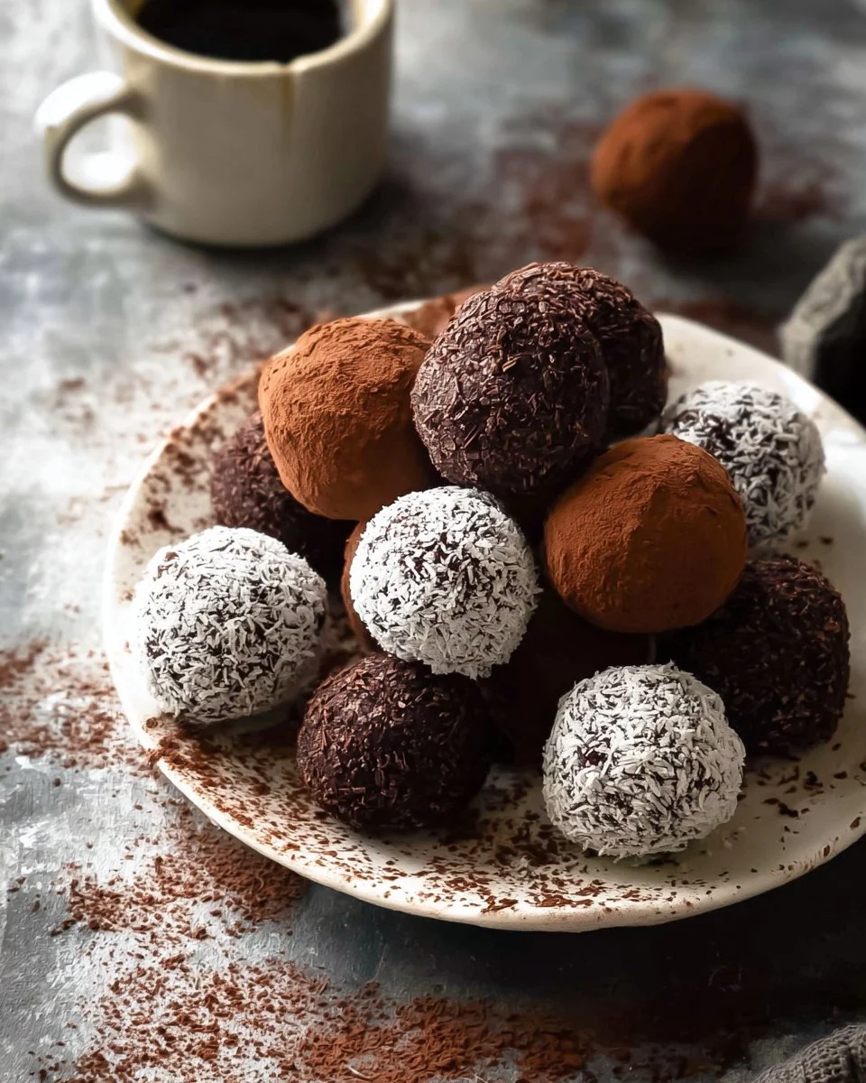 Delicious easy chocolate truffles made with rich cocoa and cream