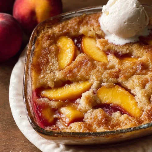Fresh Peach Cobbler with Brown Sugar