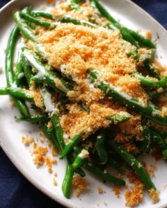 Green beans with panko coating, a delicious side dish recipe