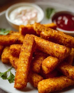 Crispy Haloumi Fries served with dipping sauce