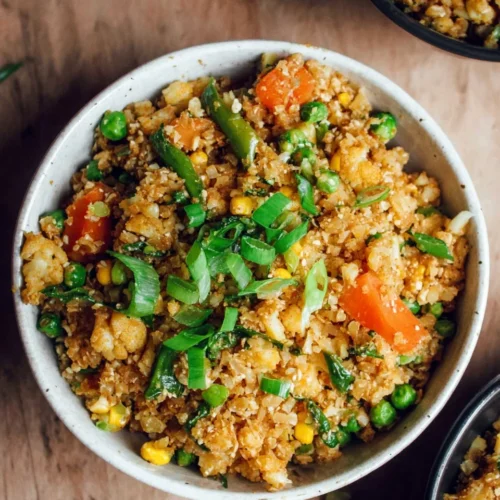 Hoisin Cauliflower Fried Rice with Egg and Vegetables