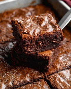 Bowl of homemade brownie mix ingredients ready for baking