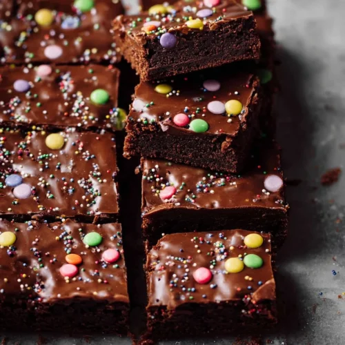 Homemade Cosmic Brownies with Chocolate Ganache
