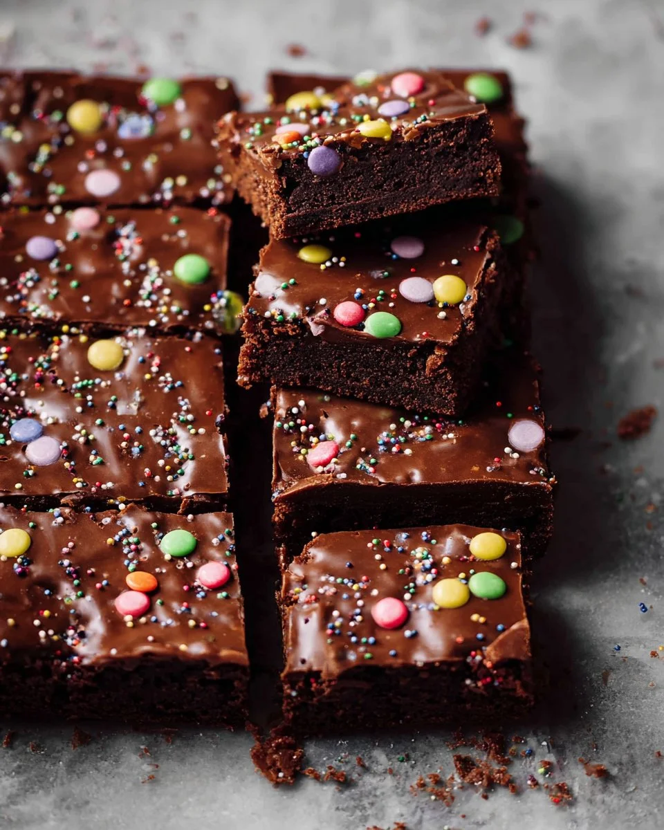 Homemade Cosmic Brownies with Chocolate Ganache