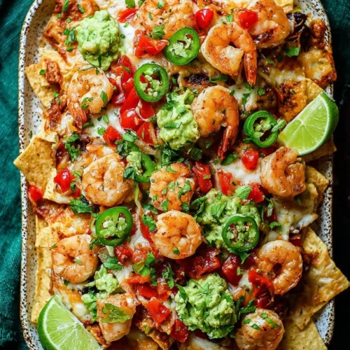 Loaded Shrimp Nachos with Pico and Guacamole 2 Loaded Shrimp Nachos with Pico and Guacamole