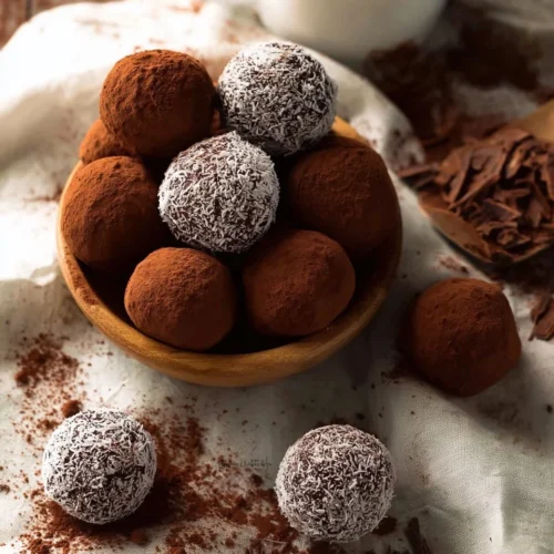 Microwave Chocolate Truffles with Coconut and Cocoa Coatings 2 Microwave Chocolate Truffles with Coconut and Cocoa Coatings