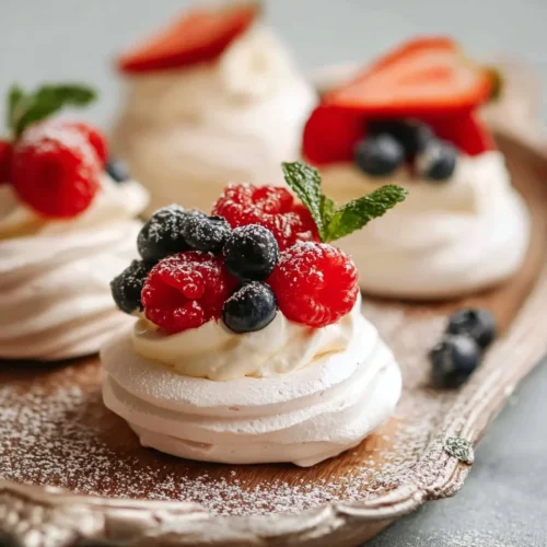 Mini Fruit Pavlovas with Mascarpone Cream 2 Mini Fruit Pavlovas with Mascarpone Cream
