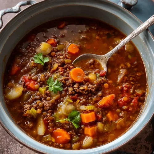 Moroccan Beef and Lentil Soup with Vegetables